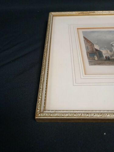Thomas Barber 1834 original engraving - Town Hall Newport - Framed - (7005)