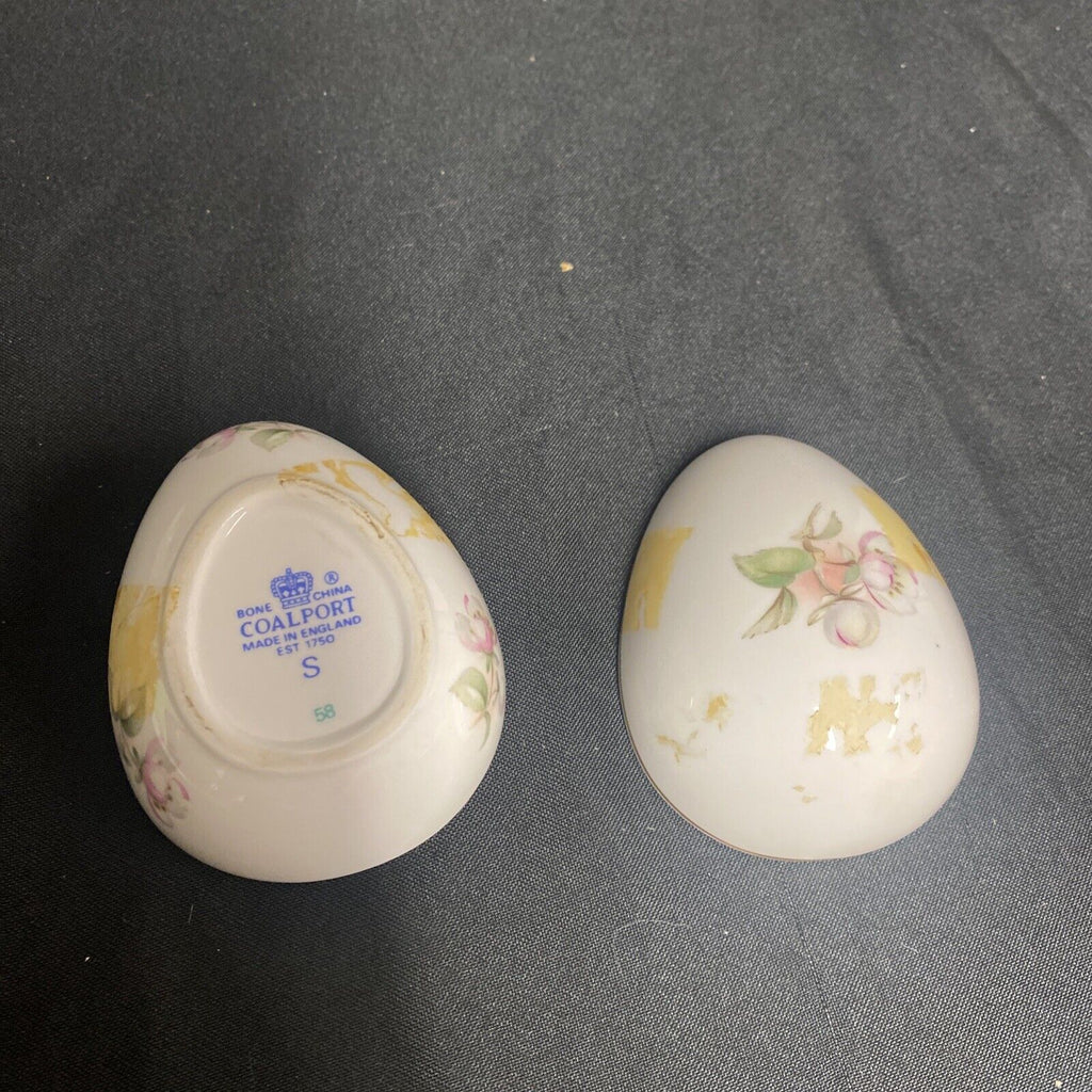 Trinket Box EGG -  Coleport England Pottery Floral Design - (9321)