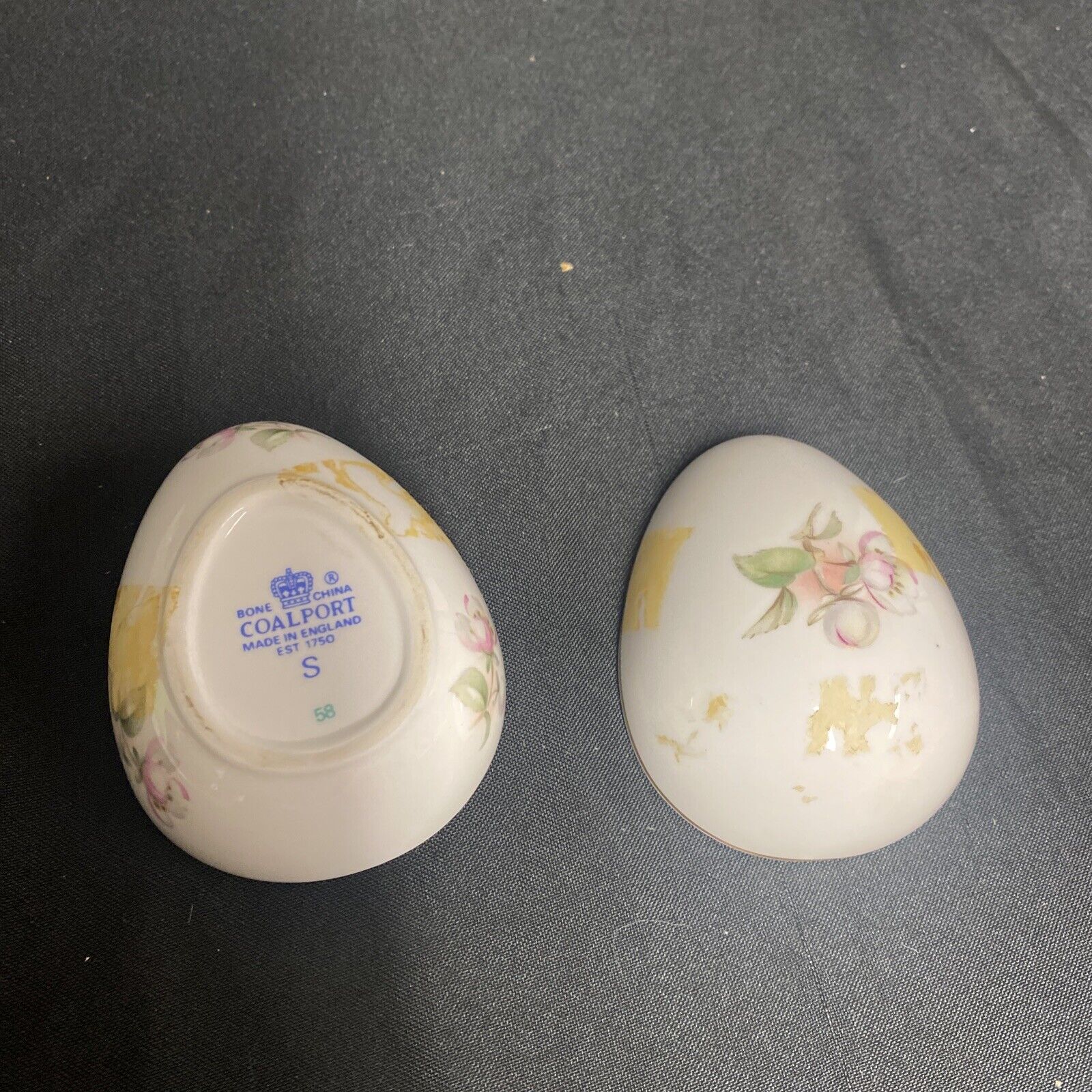 Trinket Box EGG -  Coleport England Pottery Floral Design - (9321)