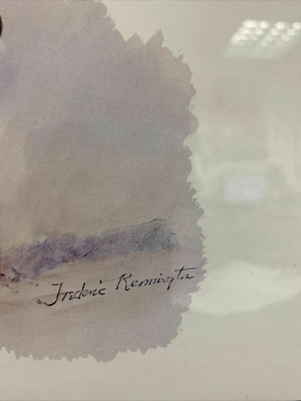 Frederic Remington A Crow Scout Watercolour print signed by Eugene Field  (7820