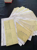 SAAB Factory Aircraft engines inspection Log Cards x 82 Collectable - 1970's - (6496)