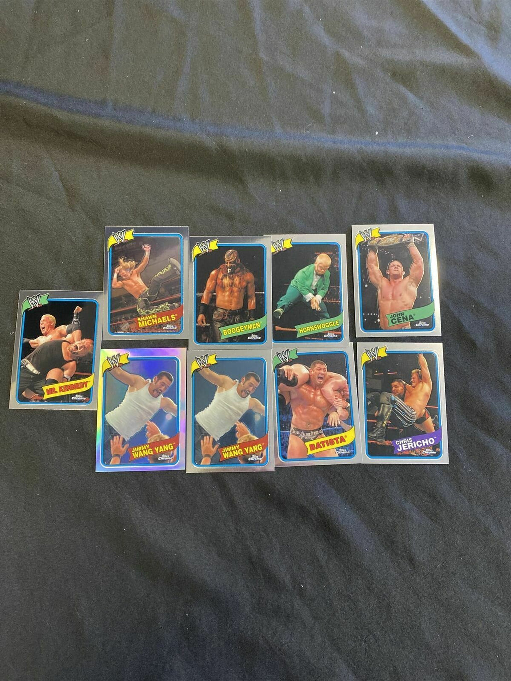 Topps WWE Chrome 2008 MINT Opened to Identify 9 x Chrome Cards - (6657)