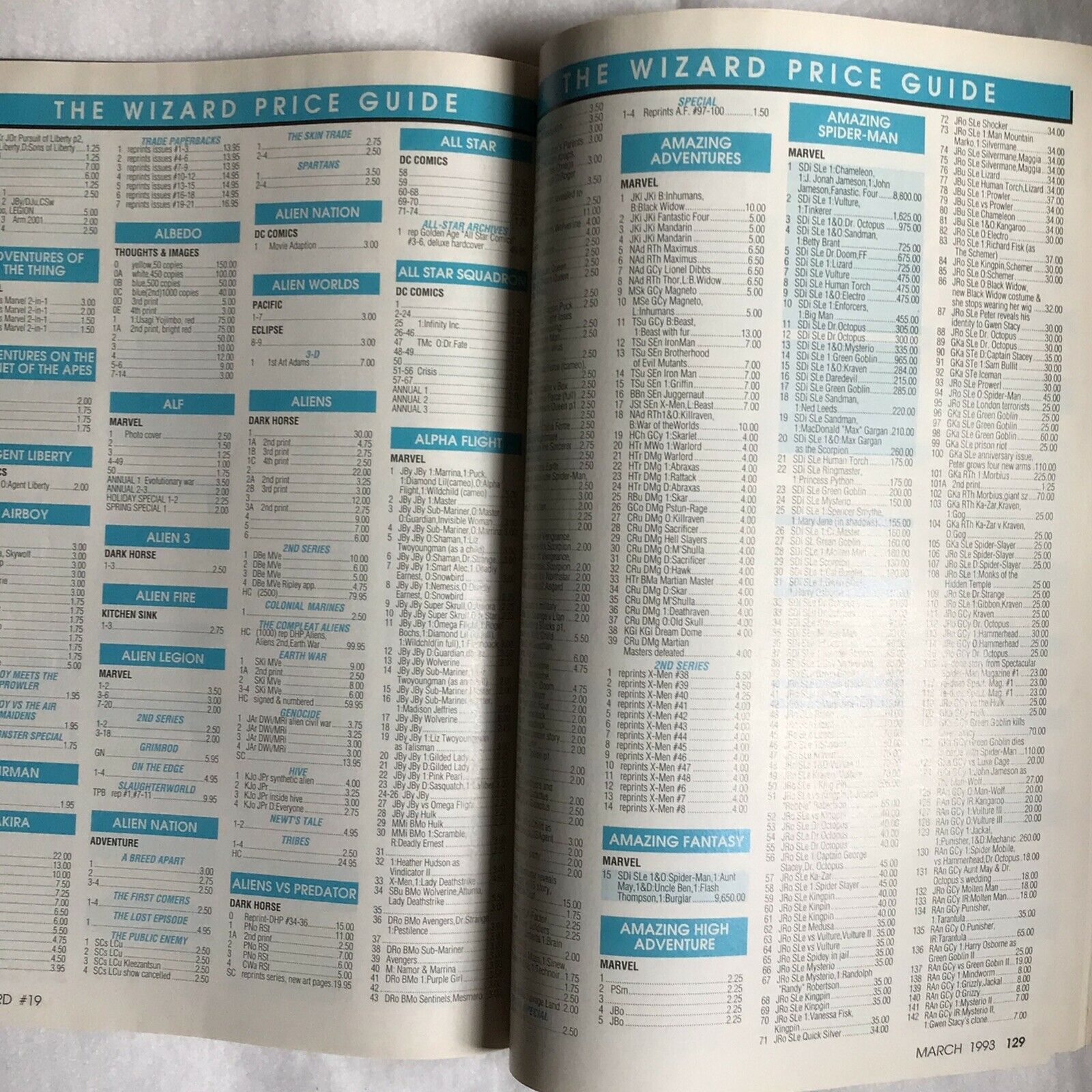 WIZARD Comic Collectors book and price guide No 19 March 1993 - (8896)