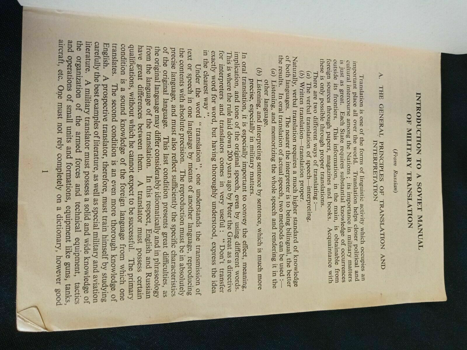 Royal Air Force Air Ministry Handbook for Interpreters RUSSIAN Book 1951 - (7809
