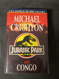 Jurassic Park and Congo by Michael Crichton (1993 Hardcover & DJ | VGC) -(5853)