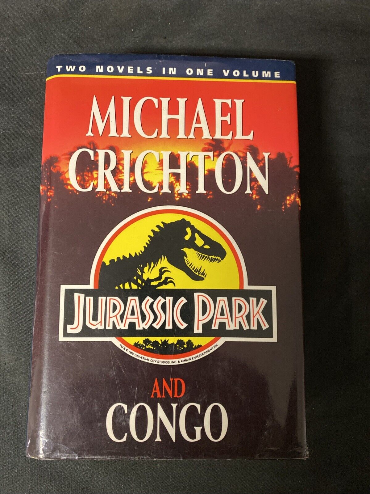 Jurassic Park and Congo by Michael Crichton (1993 Hardcover & DJ | VGC) -(5853)