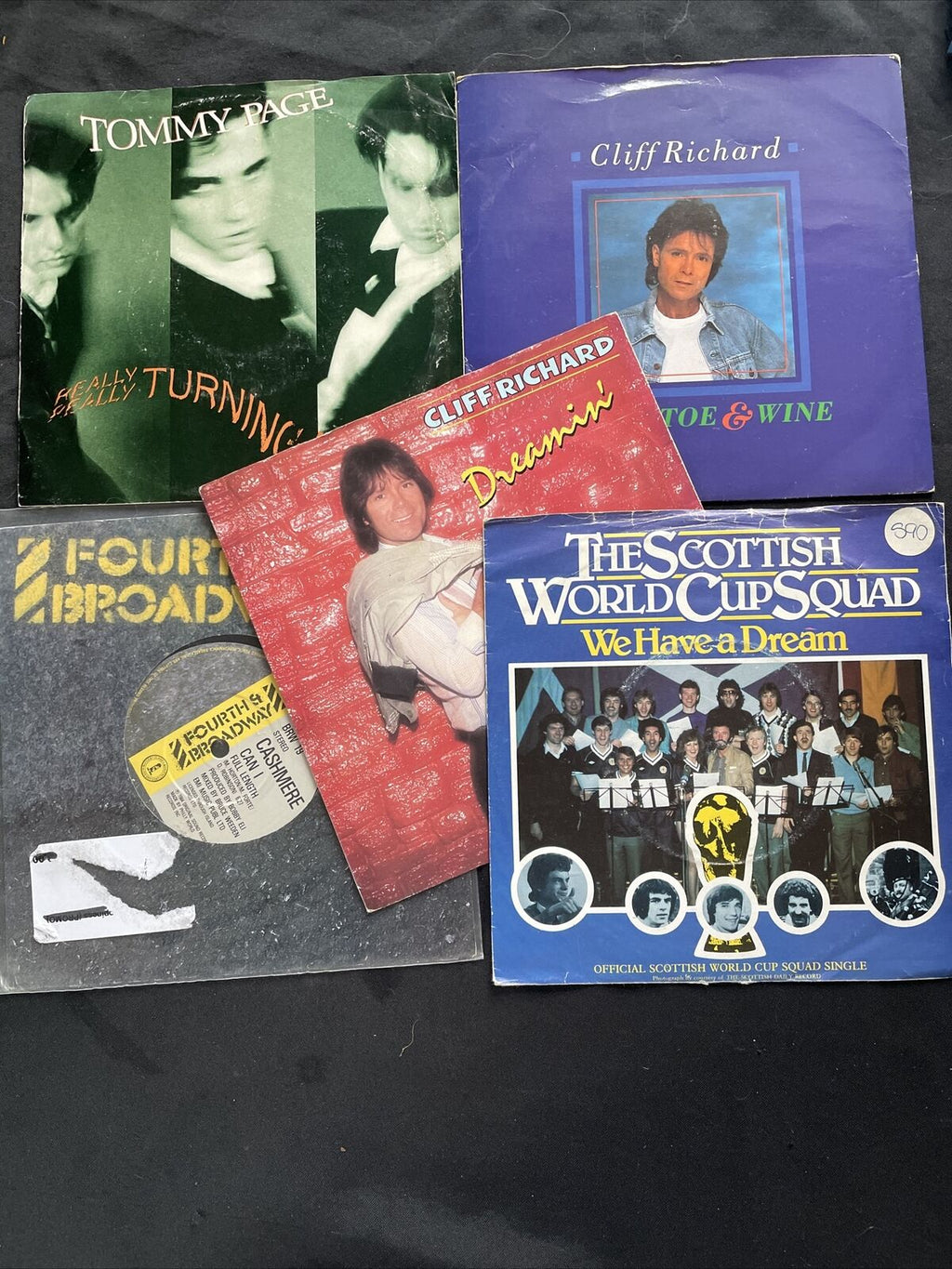 Vinyl Records 7" Singles 5x 80's Cliff Richard, 4th & Broadway, Tommy page -9399