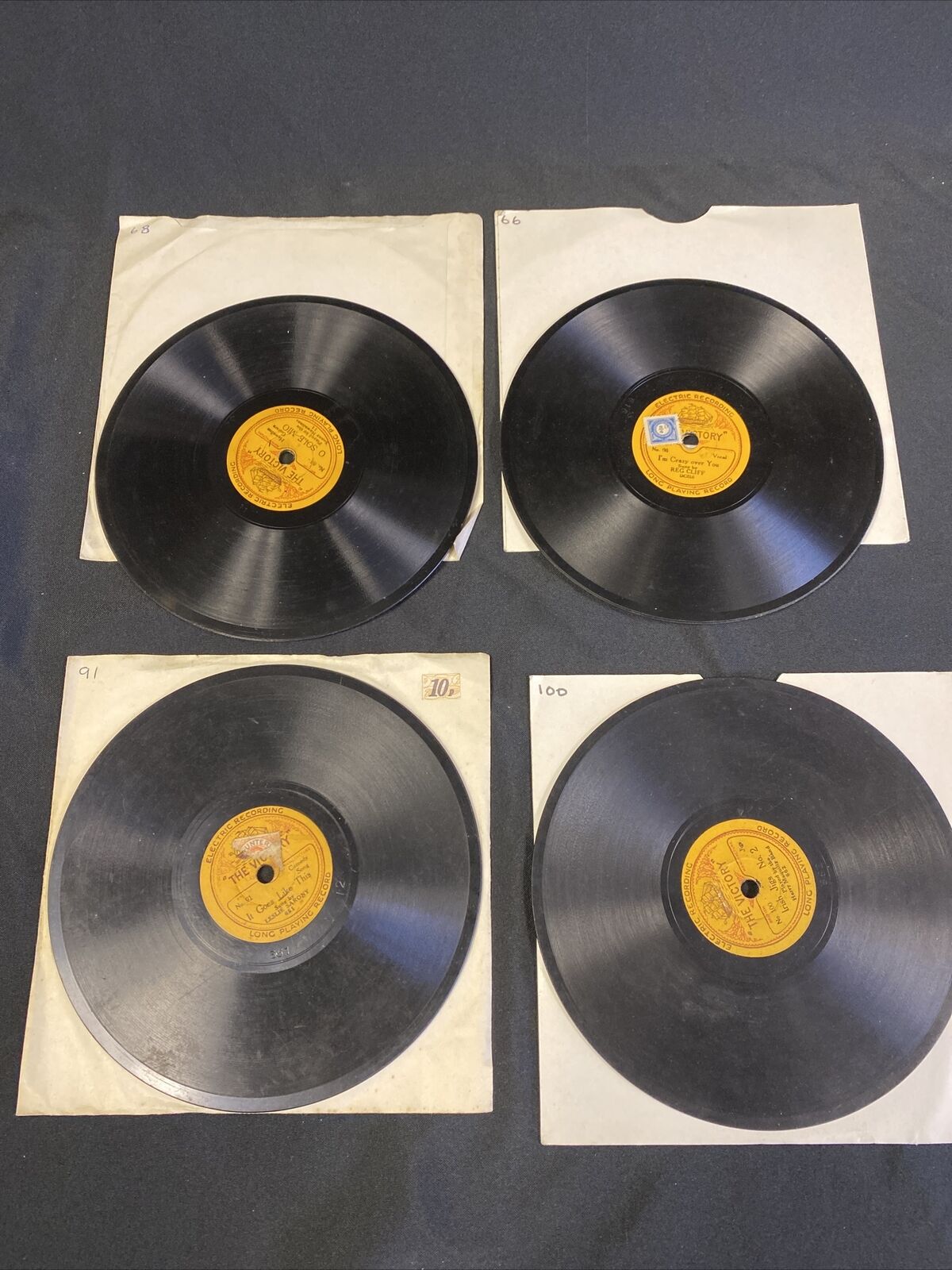 THE VICTORY SHIP - 5.5" Shellac Records Victory Military Band x 4  -  (7690)