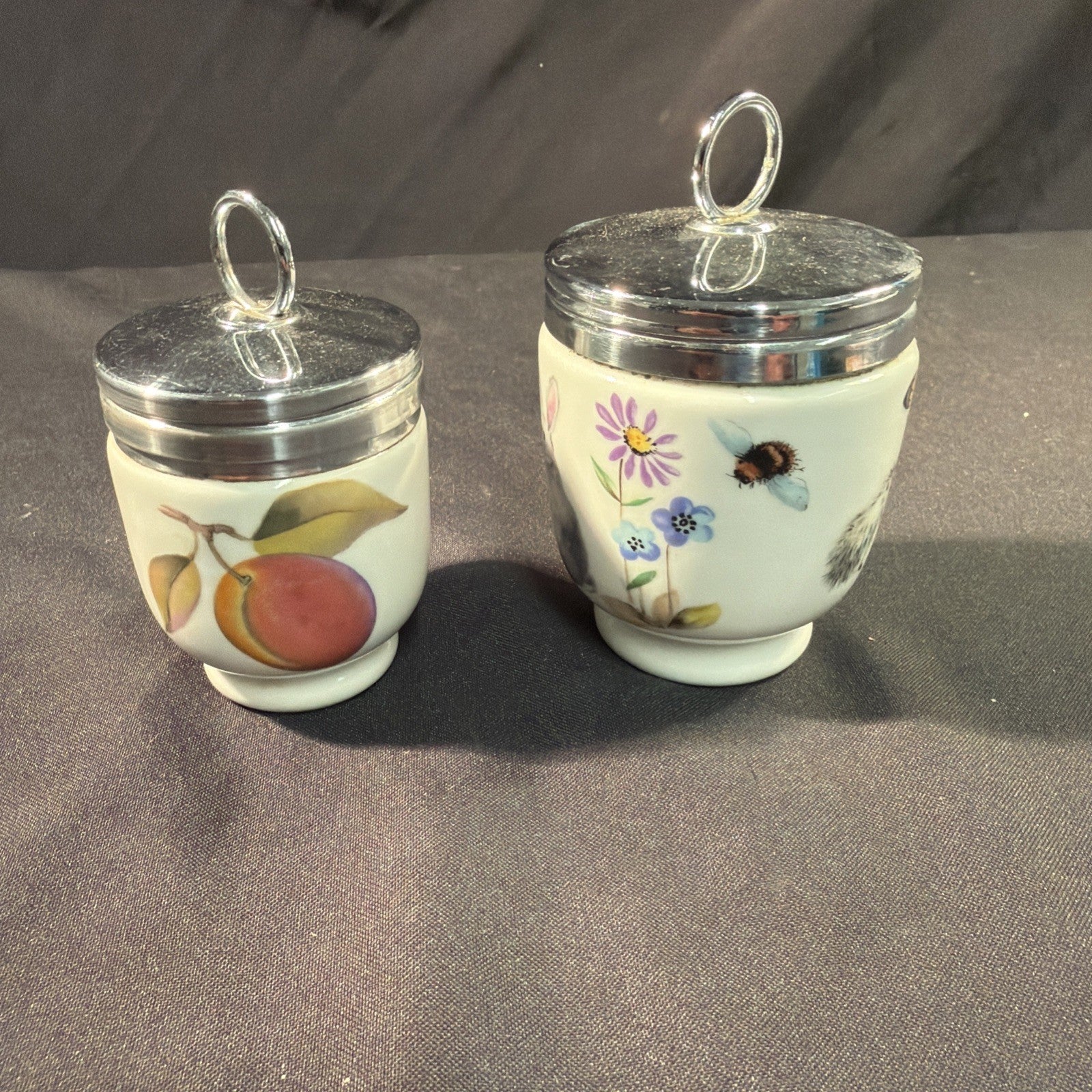 Royal Worcester Egg Coddler A Skippety Tale 4" and Berry 3.5" - (2091)