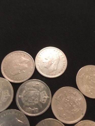 Spain Spanish 5 PTAS Pesetas Coins Juan Carlos x 12 - 1970's to 1980's - (2819)