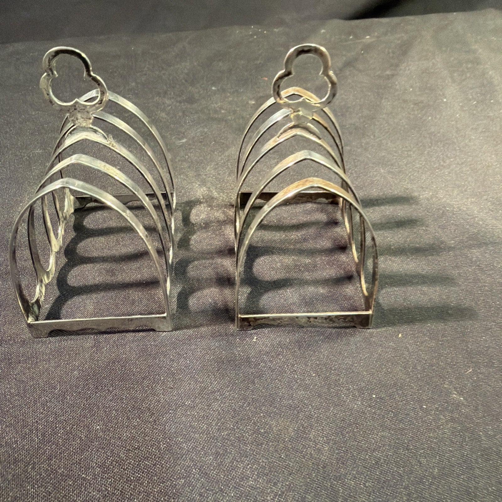 Solid Silver Toast Racks Pair 1940 Cooper Brothers and Sons 82g - (2060)