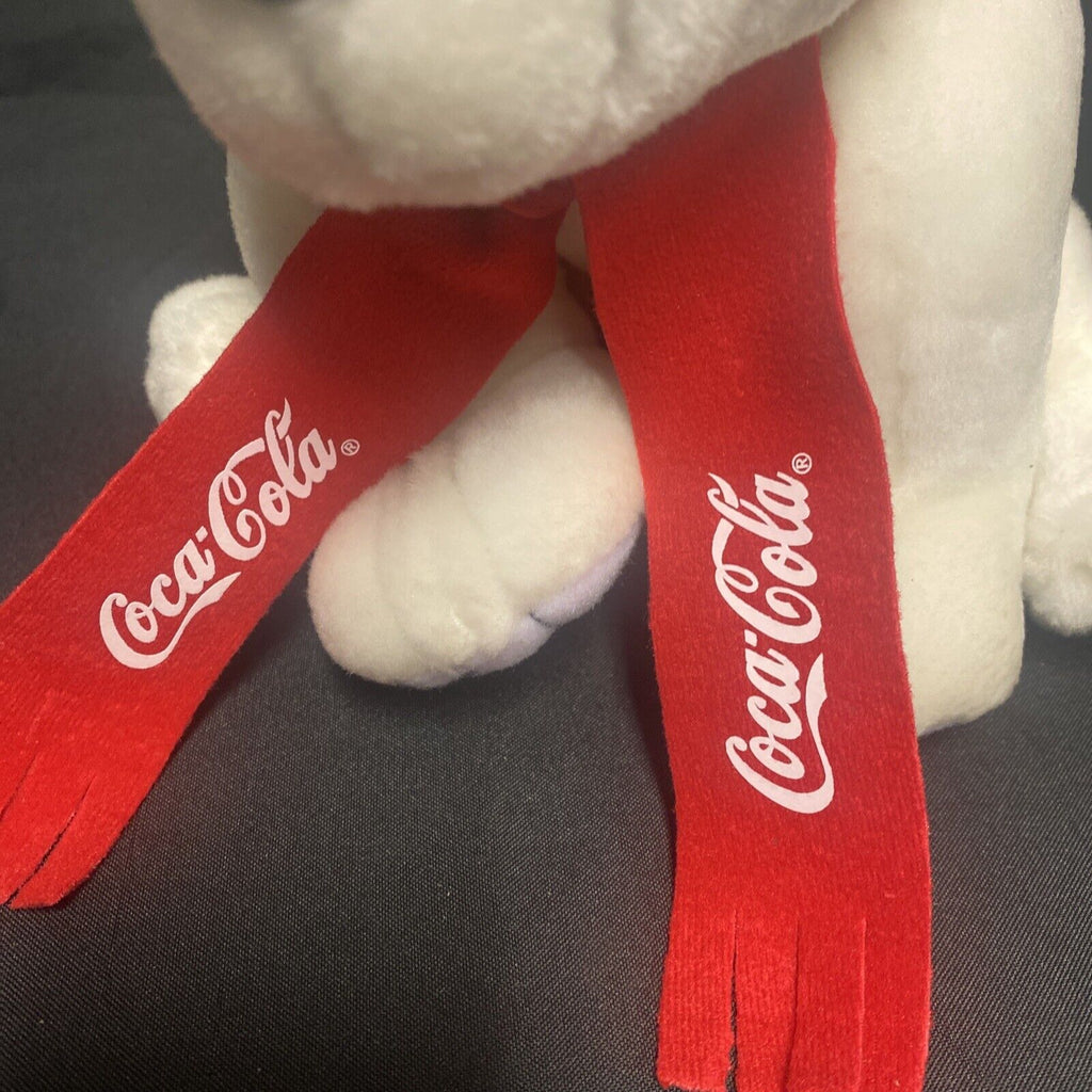 Coca Cola Polar Bear Hard stuffed plush made in Belgium by Hero 10" tall -(9103)