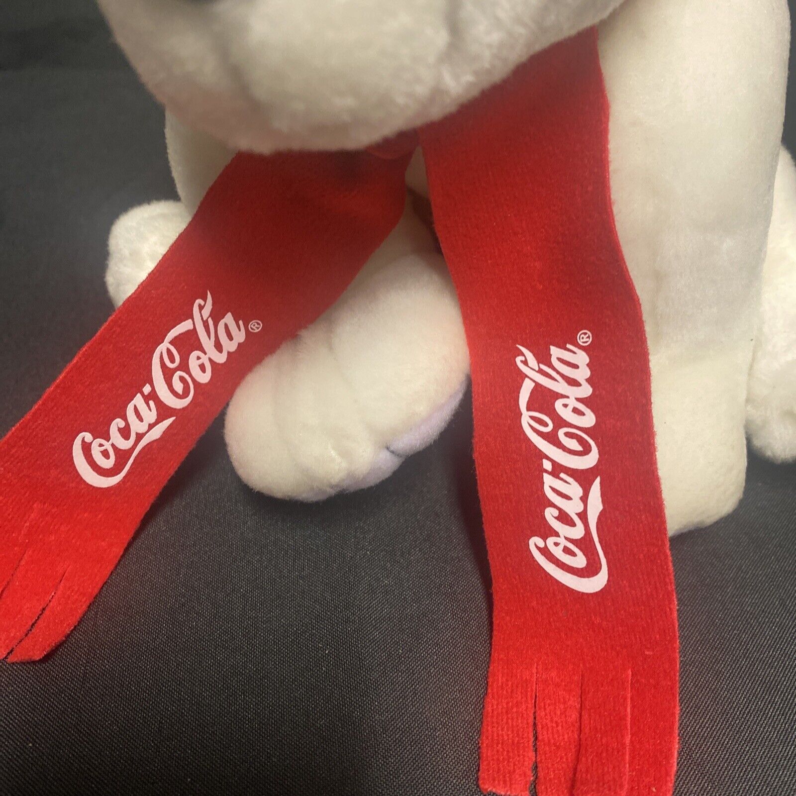 Coca Cola Polar Bear Hard stuffed plush made in Belgium by Hero 10" tall -(9103)
