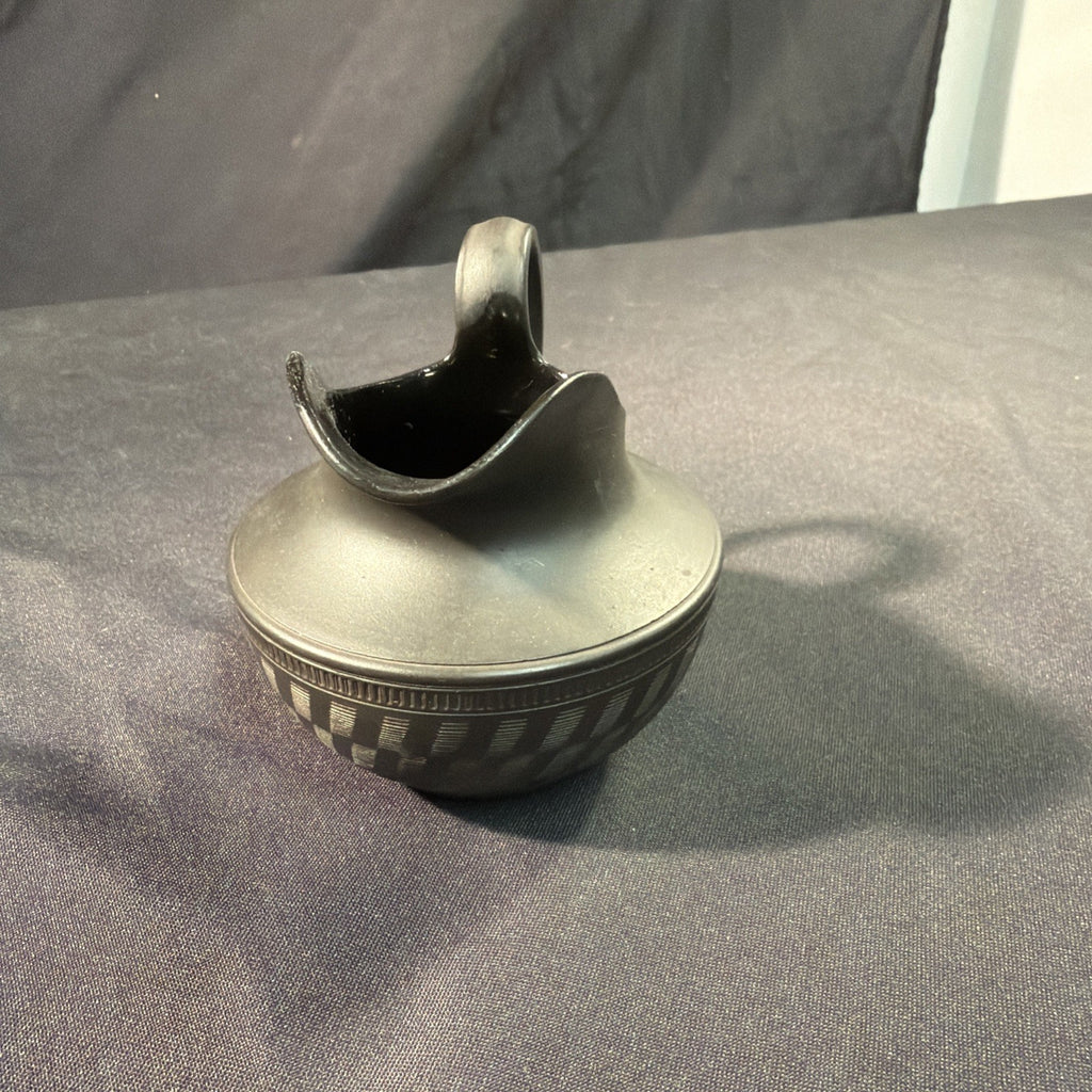 Vintage Black Basalt Jug / Creamer 9cm tall Wedgwood? - (1981)