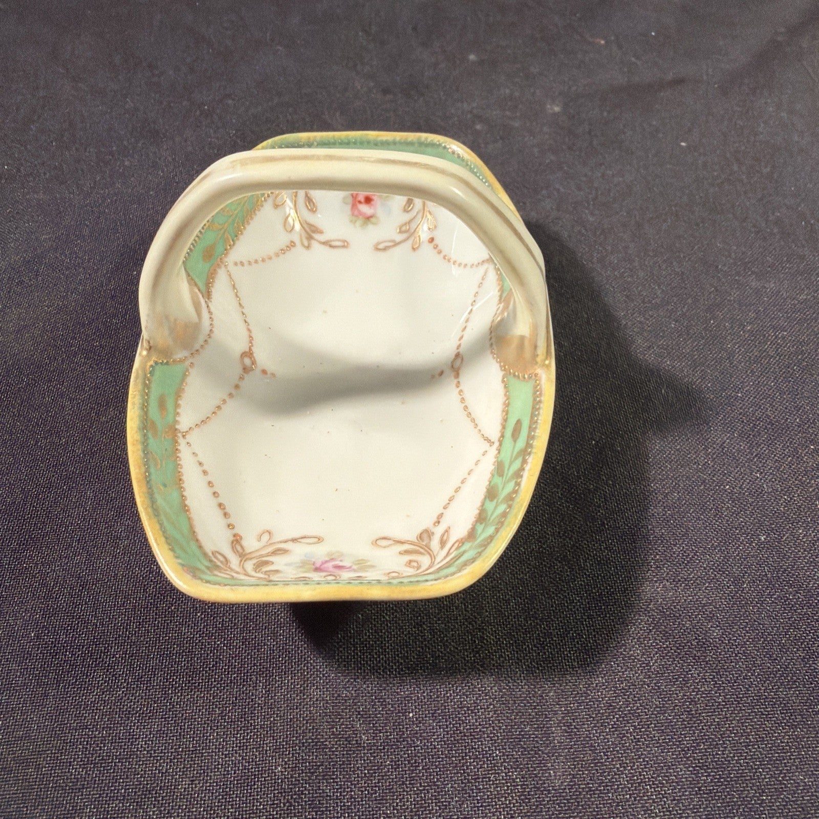 Noritake Made in Japan Small handled pin dish Excellent Cond. - (2064)