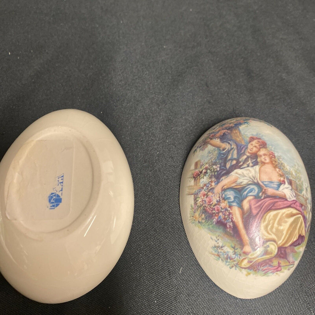 Trinket Box EGG - England China Egg Renaissance Design - (9207)