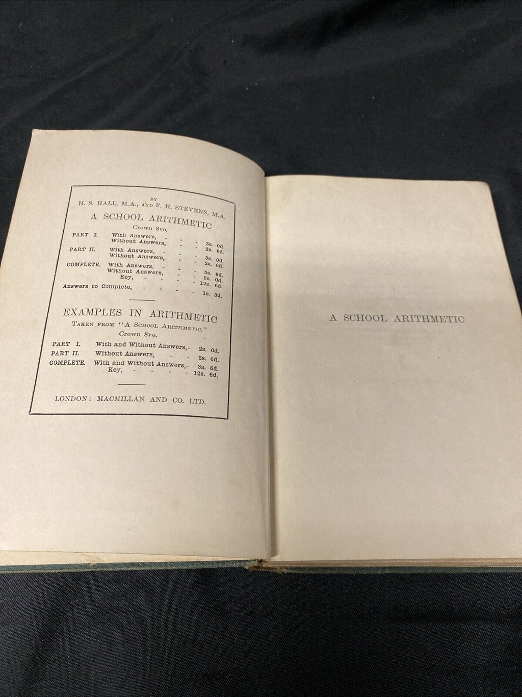 A School Arithmetic Hall & Stevens 1935 Book Without Answers - (5597)
