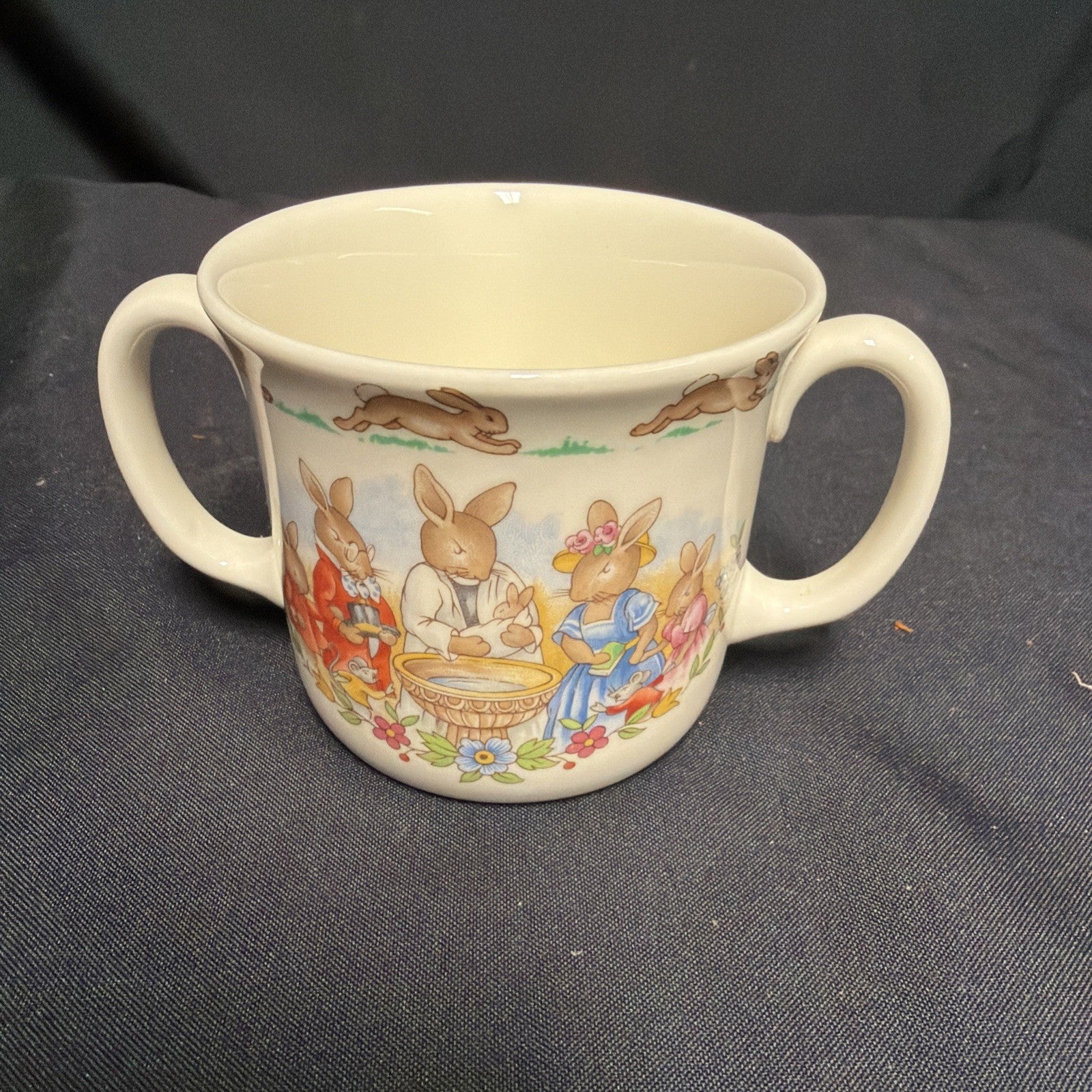 Royal Doulton Bunnykins Two Handled Cup Christening Vintage - (1895)
