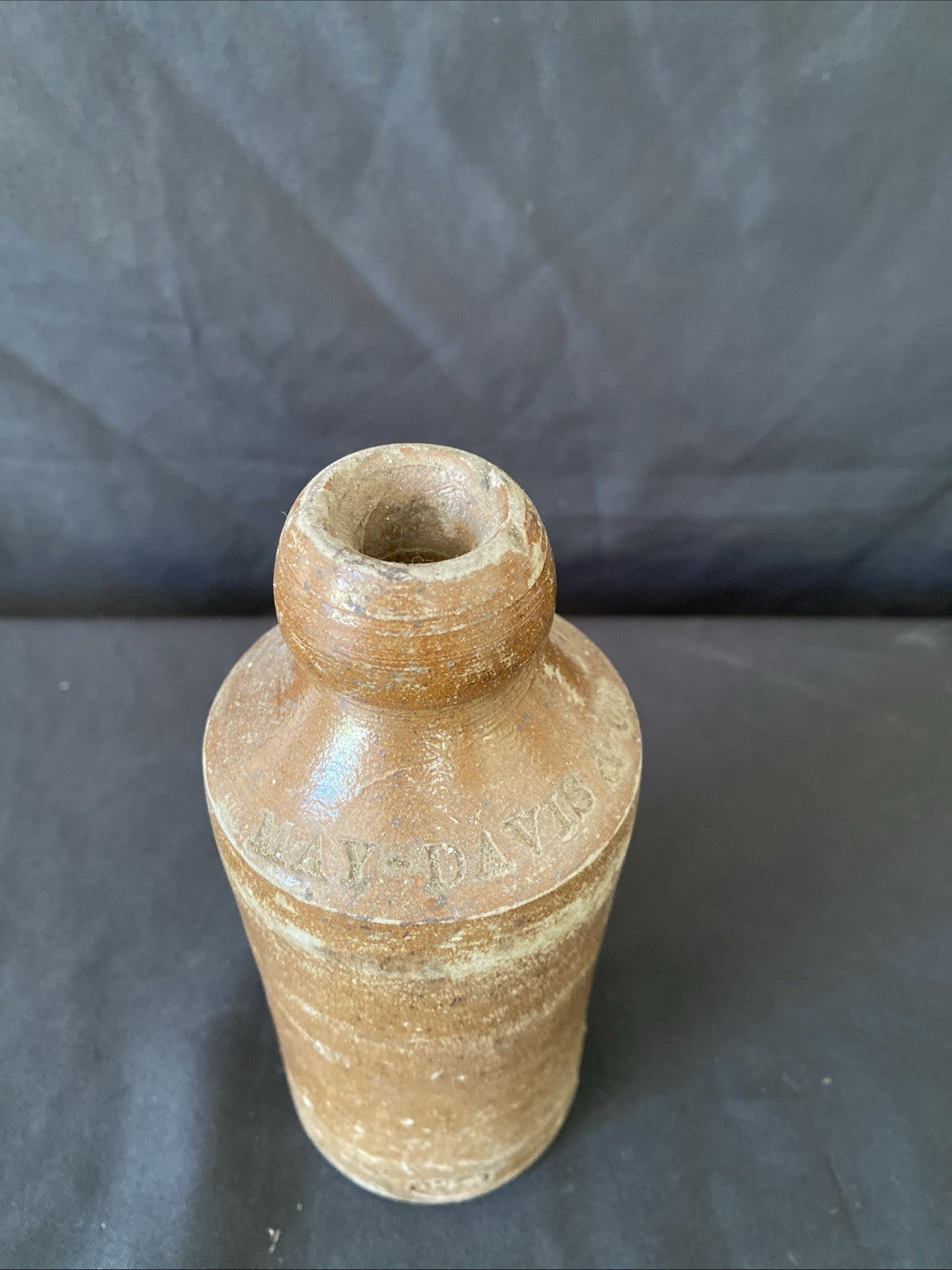 Salt Glaze Stoneware Ginger Beer Bottle Bourne Denby May Davis & Co -(1009)