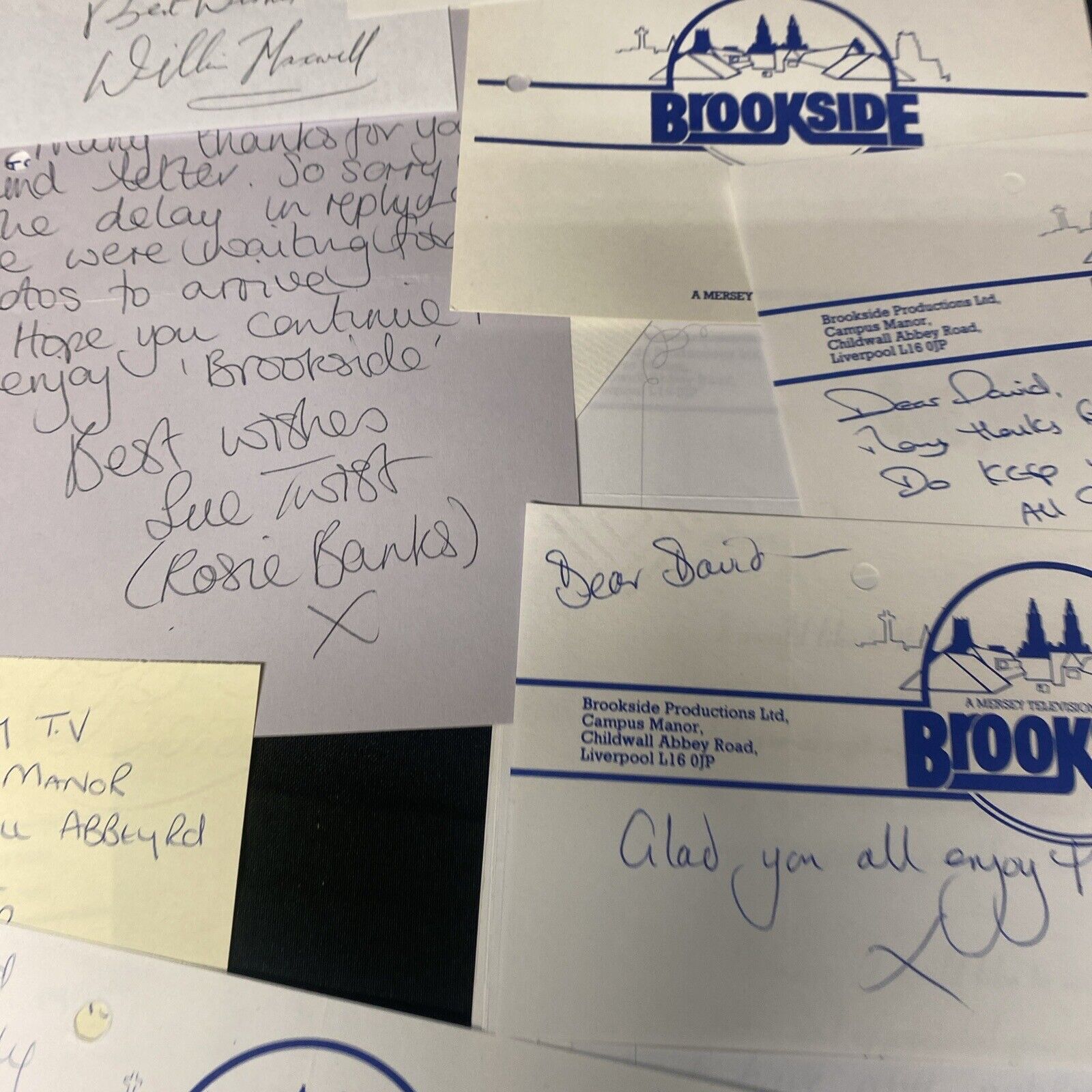 26 Original Letters from Brookside Cast 1990's all Autographed Ephemera (8944)