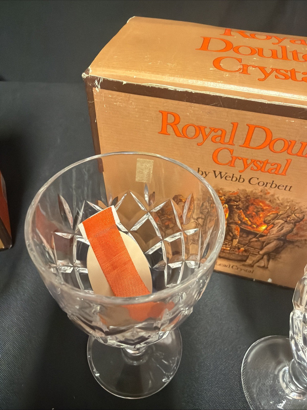 Royal Doulton Webb Corbett "Rolleston" Sherry Glasses 11cm tall x 4 in Boxs (1891)