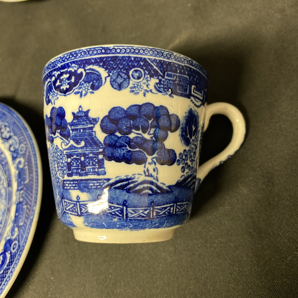 Adderley Ware Old Willow Made In England 3 x Trio Sets - (1718)