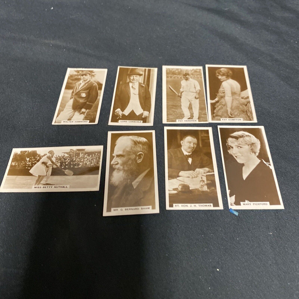 MILLHOFF- IN THE PUBLIC EYE Cigarette Photograph 1930 x 8 cards ex. Cond (9154)