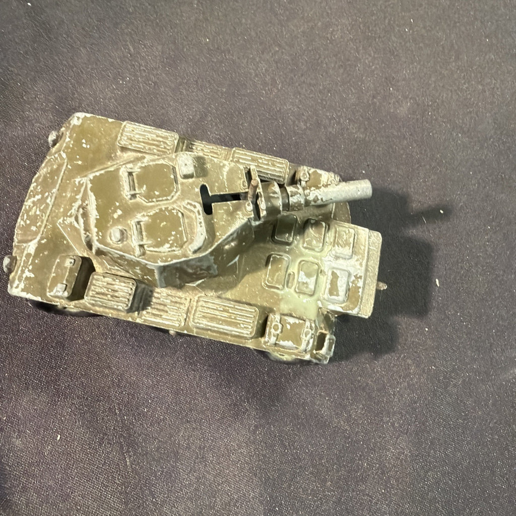 Crescent Toys 6x6 Armoured Military Vehicle w/ Cannon Vintage Diecast England -(2045)