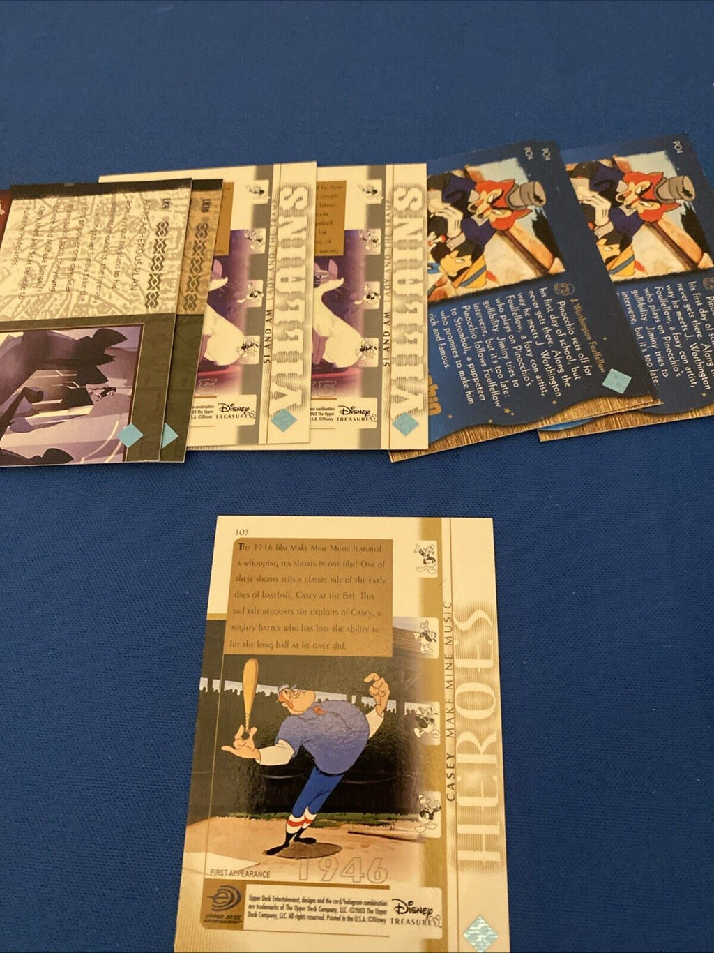 Upper Deck 2003 Disney Treasures x8 Trading Cards RARE USA RELEASE (5783)
