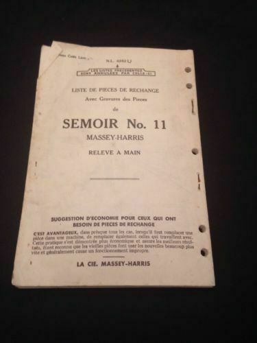 Massey - Harris Company - Repair parts lists for No 11 Drill 1939 (1266)