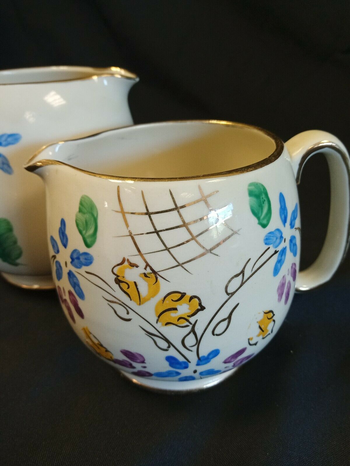 Sadler milk Jug x 2 Gilt edge - Vintage nice condition - (7894)