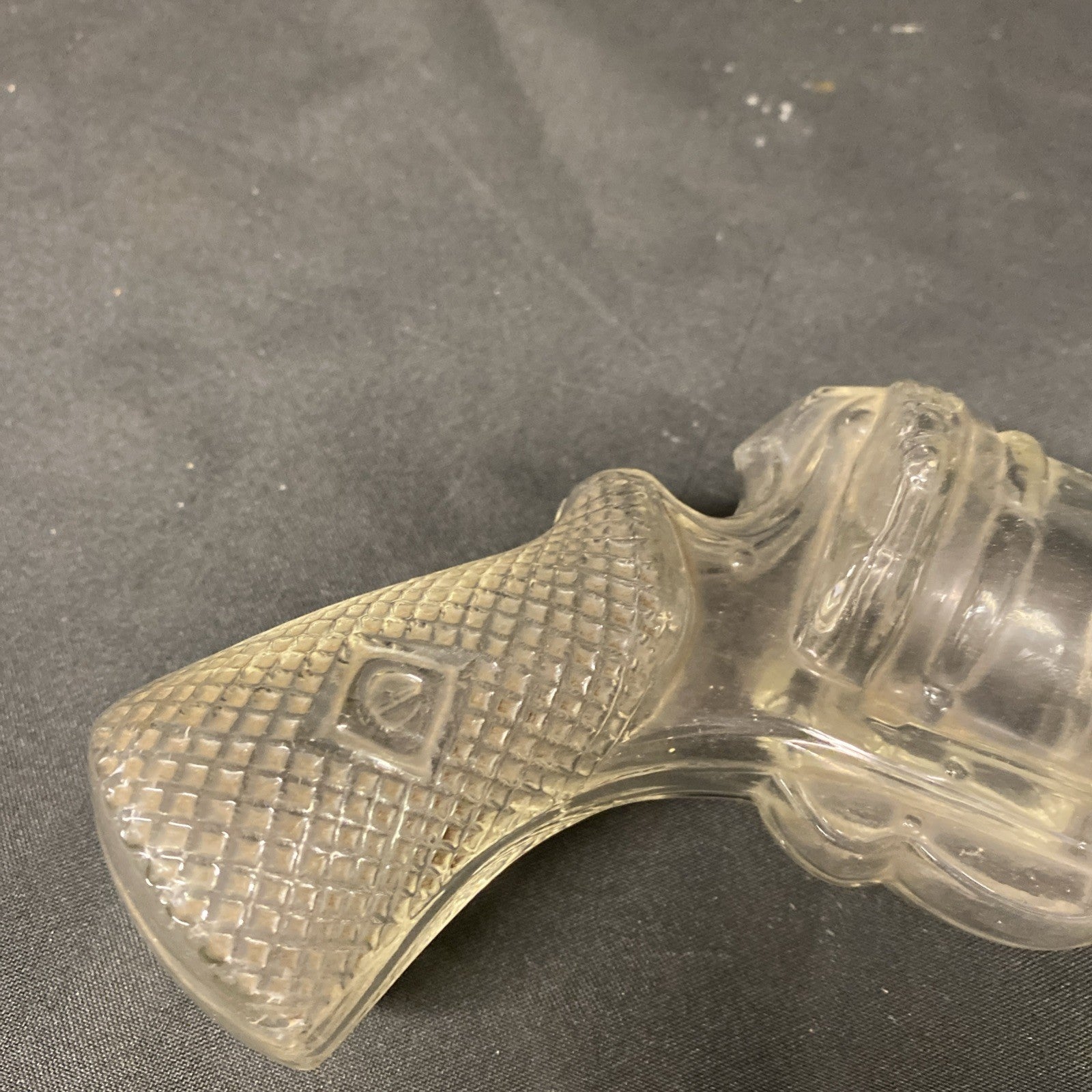 1920s Glass revolver bottle pistol gun Candy liquor storage antique - (1674)