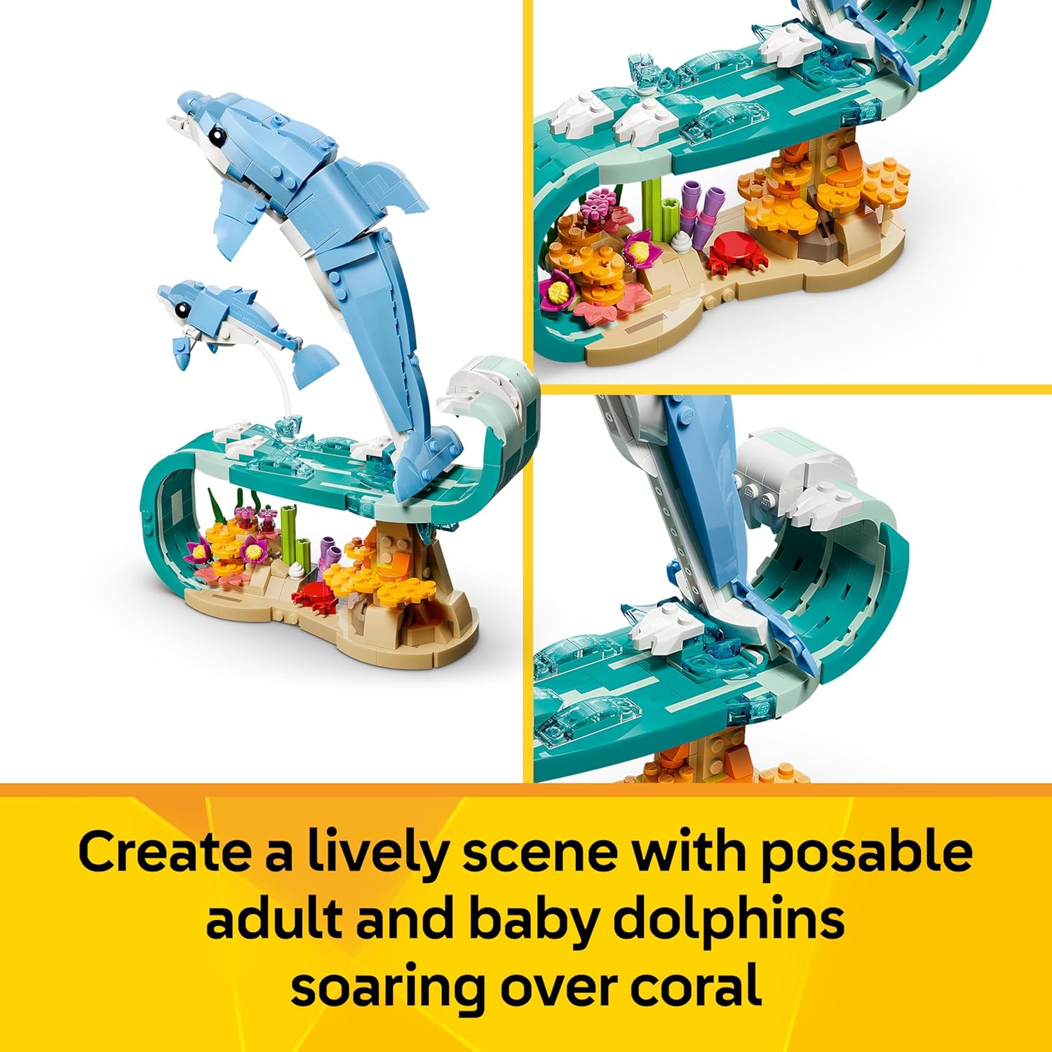 LEGO Creator 3 in 1 - Sea Animals: Beautiful Dolphins / Seahorse / Crab - 31385