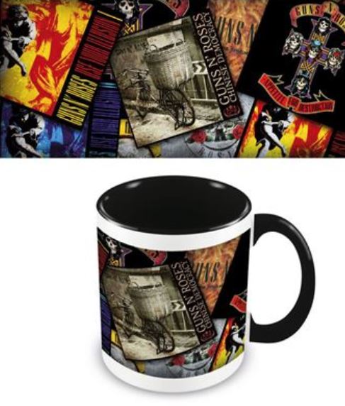 MUG Boxed Ceramic Coloured Inner - Guns N' Roses, Album Collage