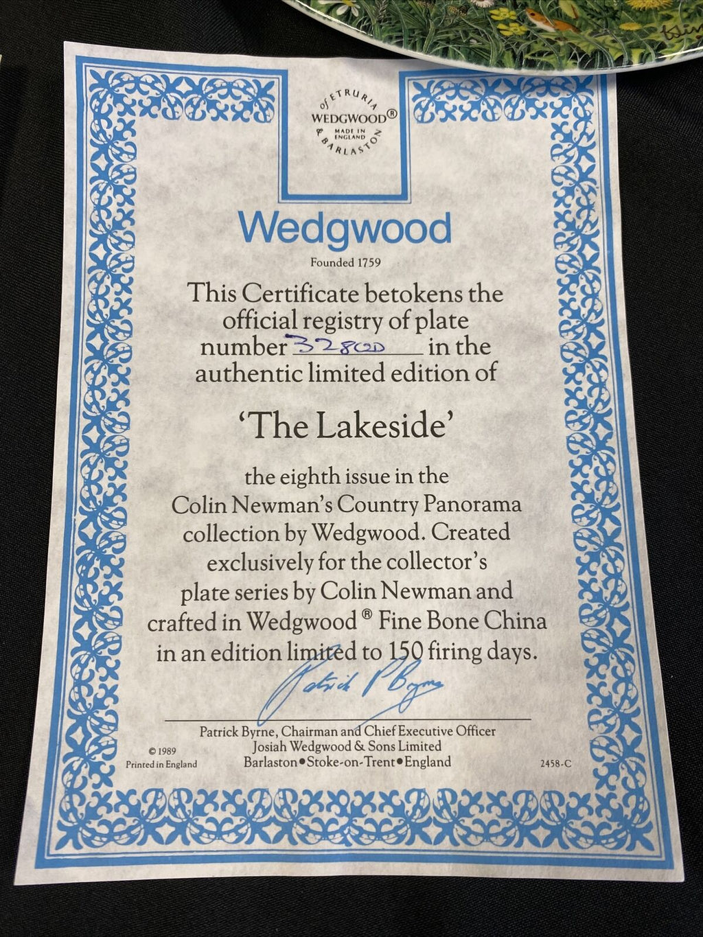 Wedgwood 1988 Collectors plates x 2 Meadows & Wheatfields  + The Lakeside -(7828