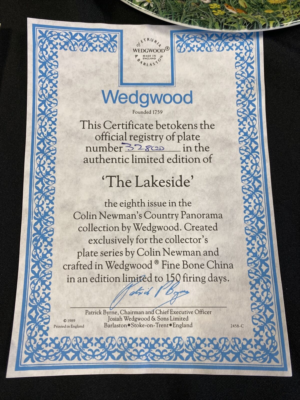 Wedgwood 1988 Collectors plates x 2 Meadows & Wheatfields  + The Lakeside -(7828