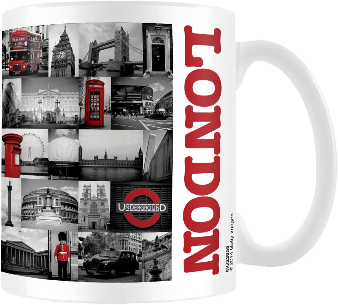 MUG Boxed Ceramic - LONDON Red Collage