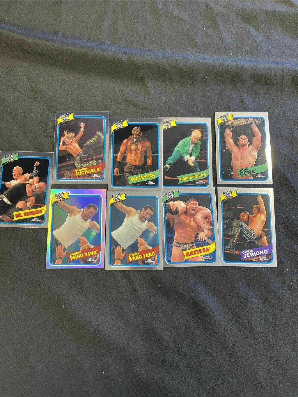 Topps WWE Chrome 2008 MINT Opened to Identify 9 x Chrome Cards - (6657)