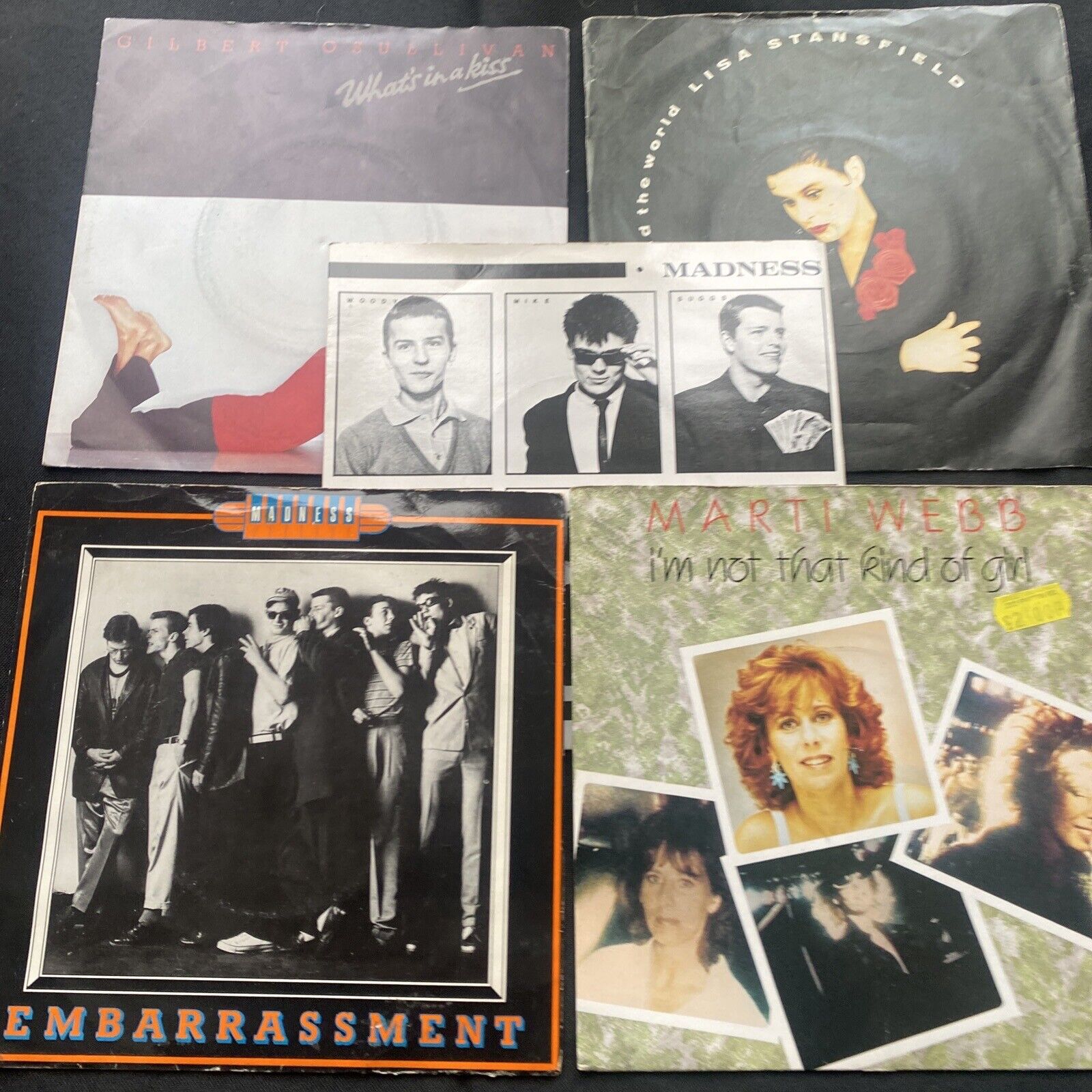 Vinyl Records 7" Singles 5 x 1980's Marti Webb, Madness, Lisa Stansfield -(9468