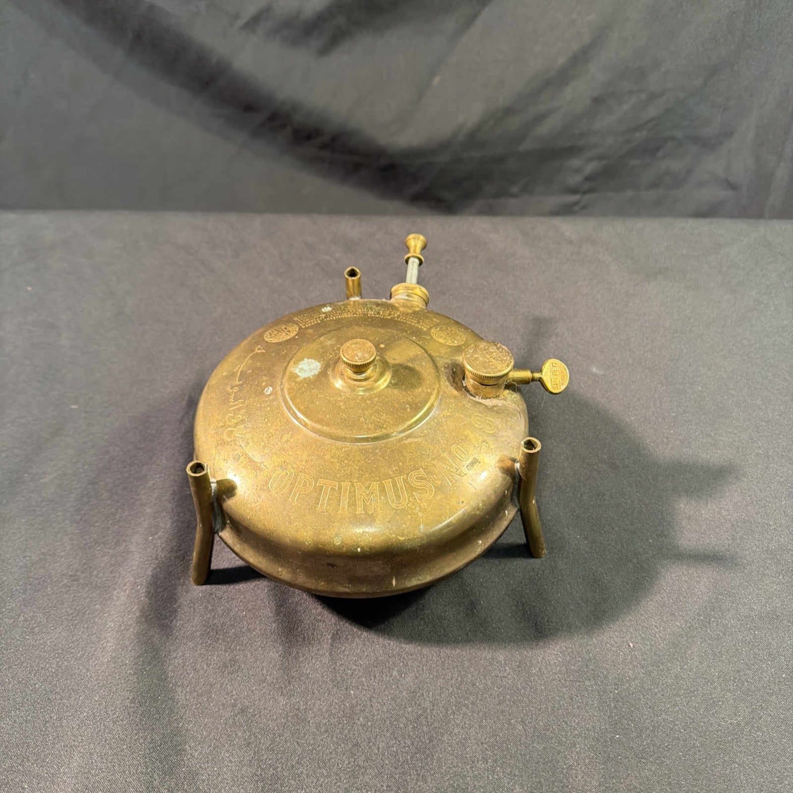 Antique Optimus No 48 Pressurised Brass Paraffin heater Sweden - (1989)