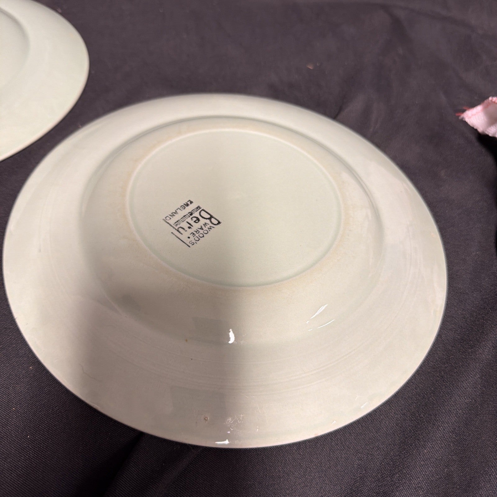 Wood's Ware Beryl Utility Green 4 x Small Dinner Plate 23cm Diameter- (1934) 