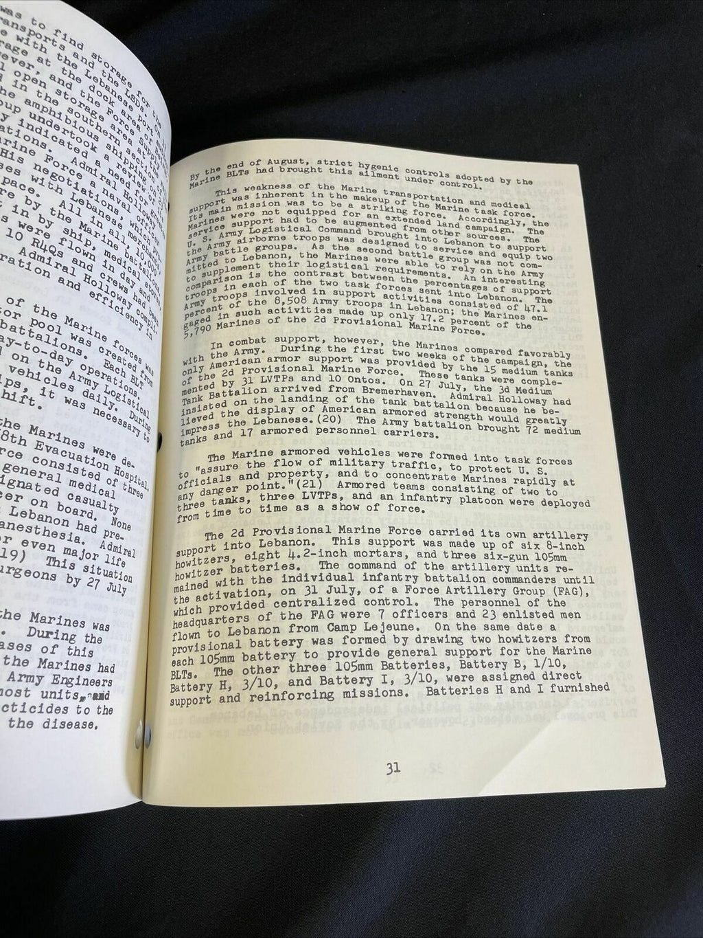 US Navy Marine Corp Reference Pamphlet MARINES IN LEBANON 1958 - (8246)