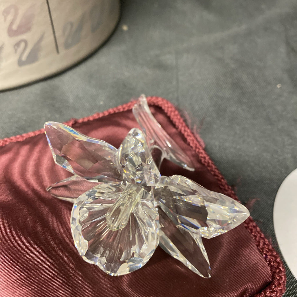 Swarovski Silver Crystal Orchid Flower Boxed Stunning - (1628)