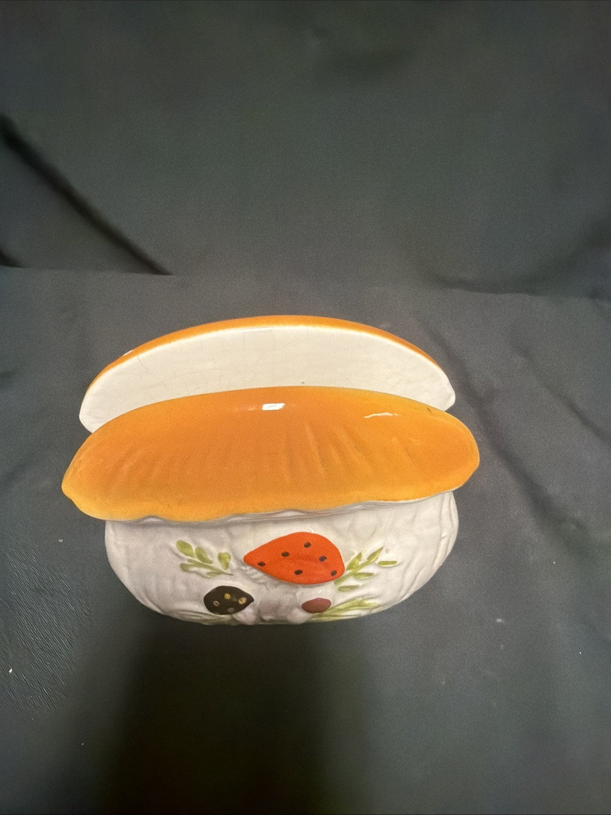 Merry Mushroom 1973 Sears Laurentian pottery Canada Napkin Holder - (1848)
