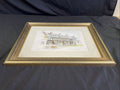 Vintage print by M.K.R 1992 watercolour of Cottages at Cerine Abbas - (8143)