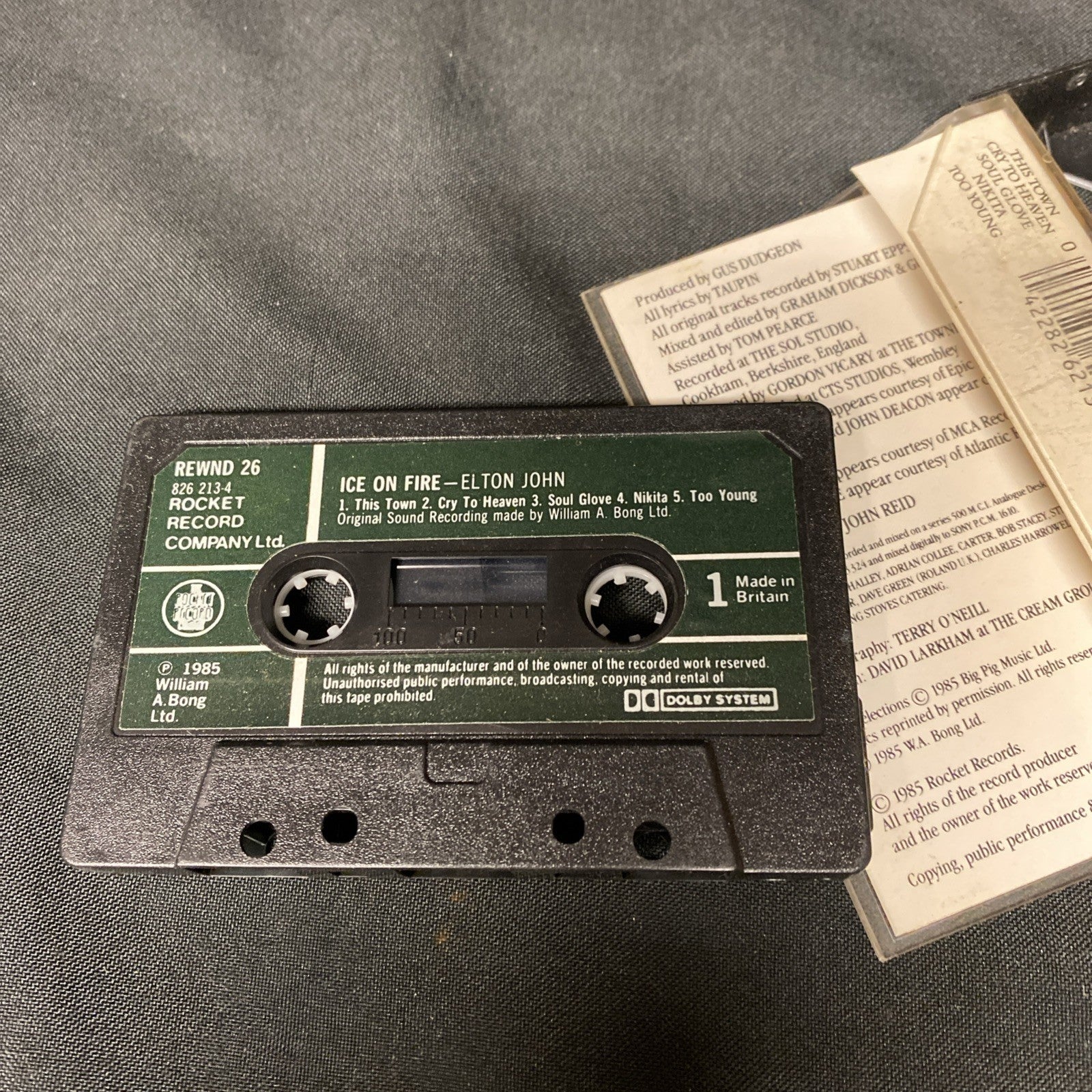 Elton John Ice On Fire Cassette Tape 1985 - (1389)