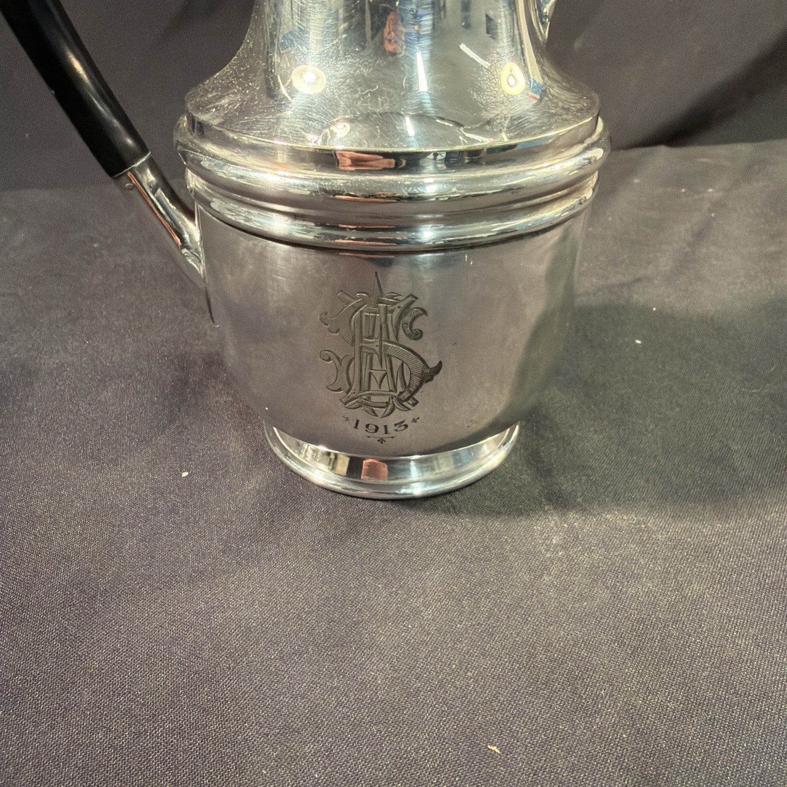 Finnigans of Manchester 1913 Silver Plate Heavy Coffee Teapot in excellent cond - (2058)