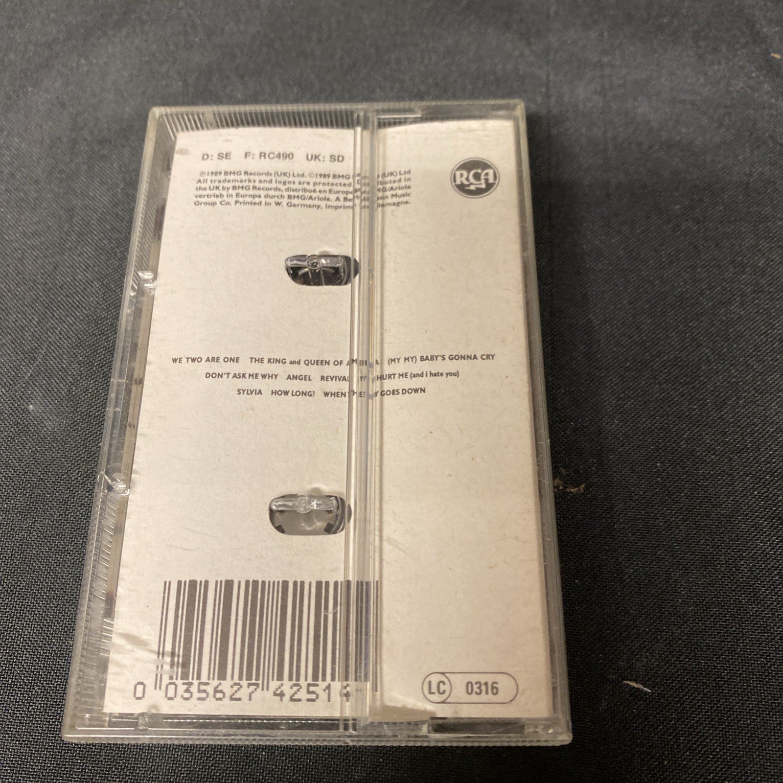 Eurythmics We Too Are One Cassette Tape 1989 - (1390)