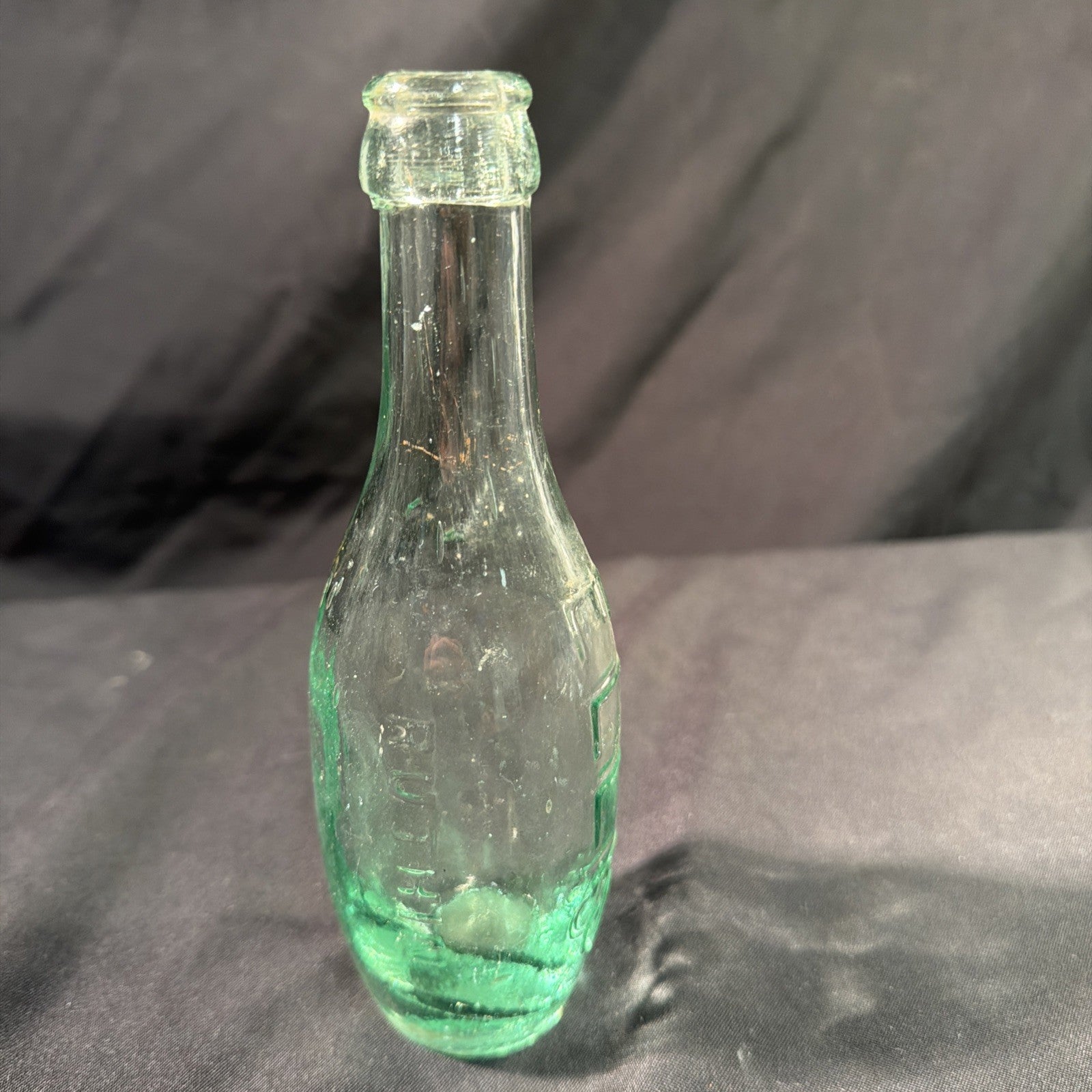 Antique Glass Bottle Ellis Ruthin Torpedo bottle 19cm tall 1890's - (2011)