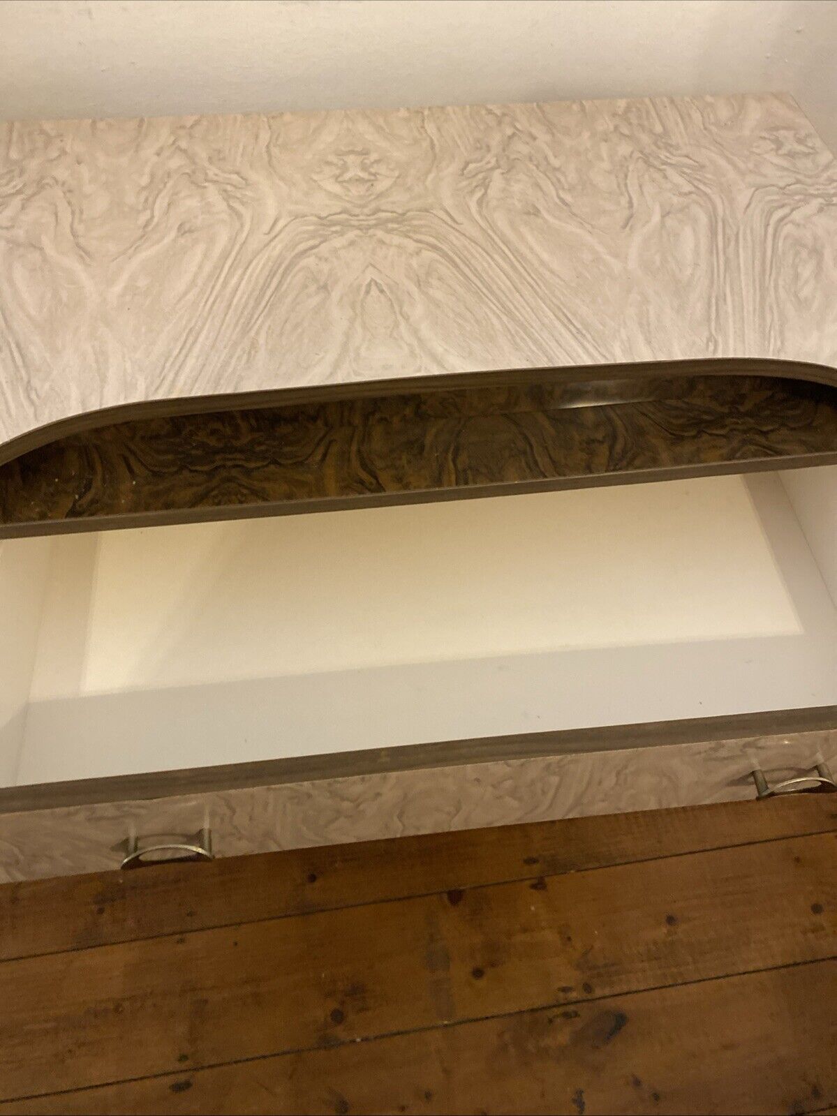 1960's Pair of bedroom chests / side tables one with mirror - (1163)